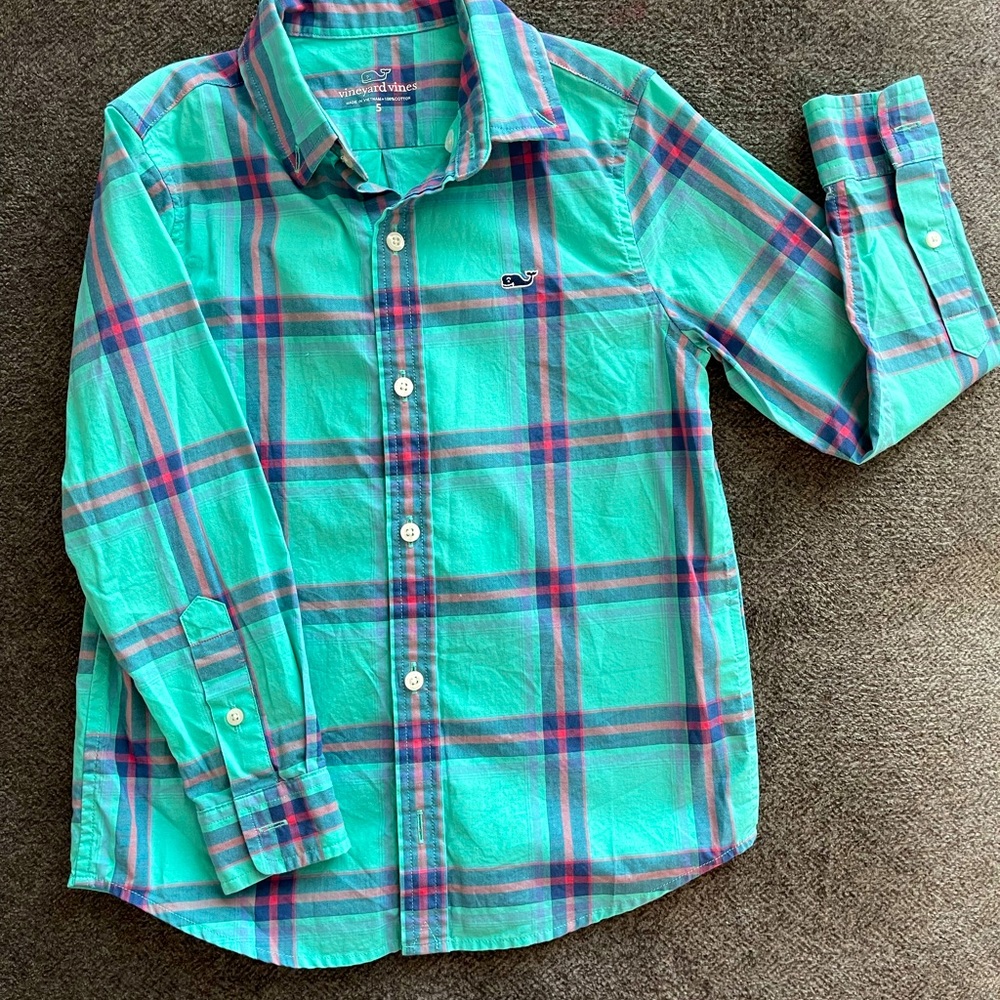 Vineyard Vines Island Cotton Blend Twill button up shirt